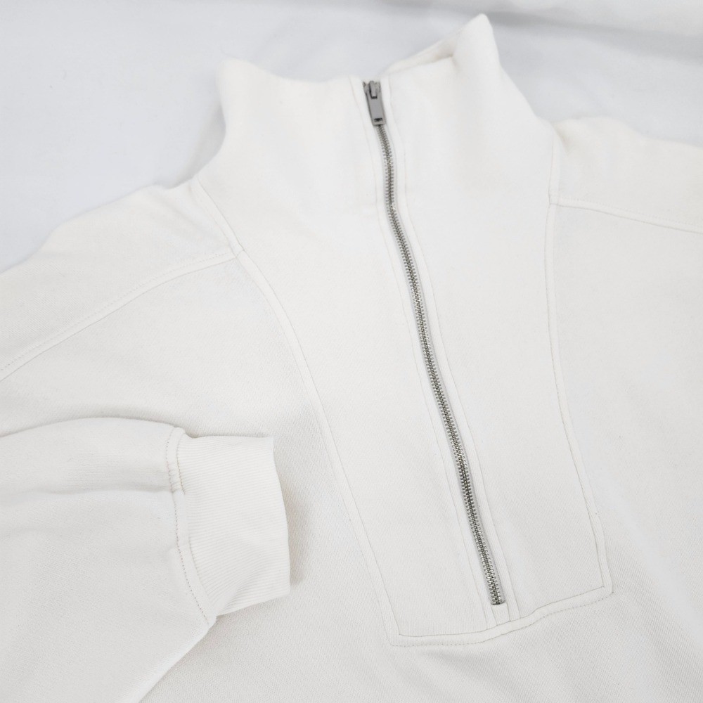 Old Navy Womens Oversized 1/2 Zip Sweatshirt 3X Sea Salt Fleece Mock Pullover